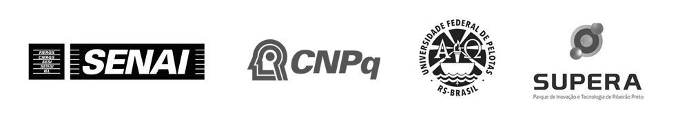 Logotipos dos parceiros SENAI, CNPq, Universidade Federal de Pelotas e SUPERA
