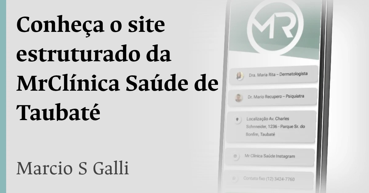 Conheça o site estruturado da MrClínica Saúde de Taubaté