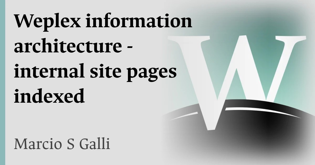 Weplex information architecture - internal site pages indexed