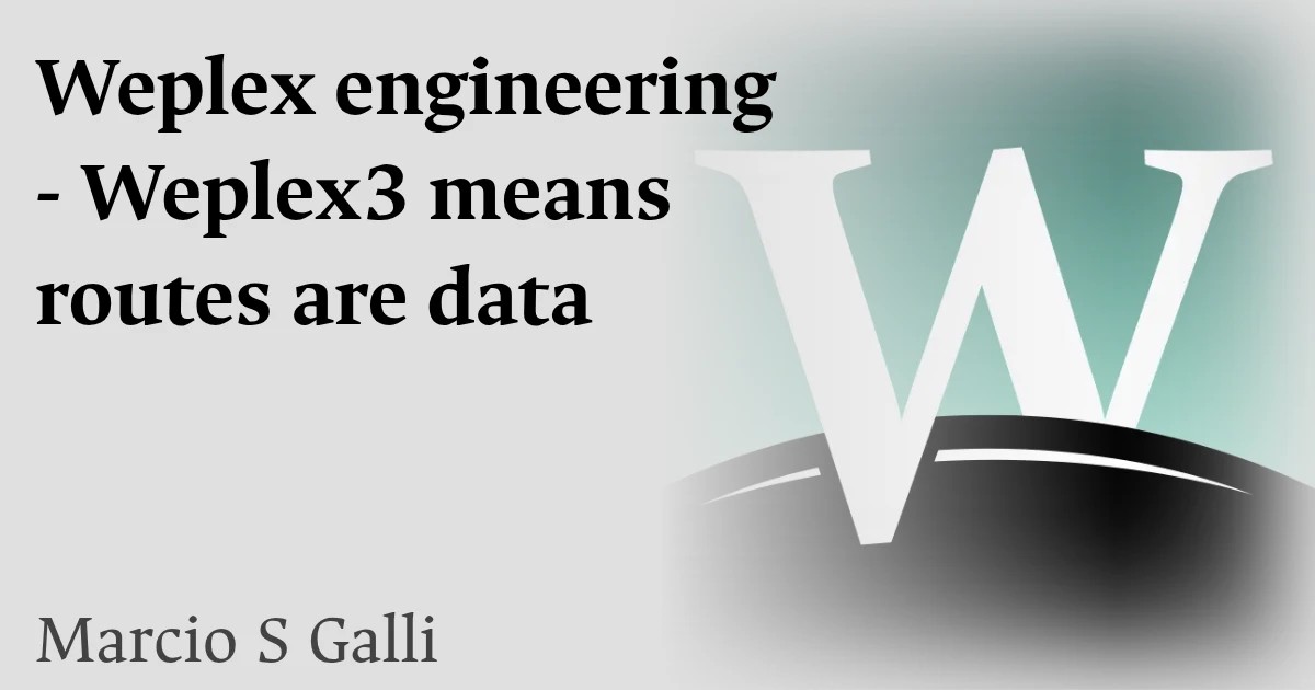 Weplex engineering - Weplex3 means routes are data