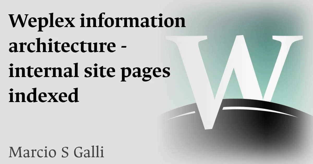 Weplex information architecture - internal site pages indexed