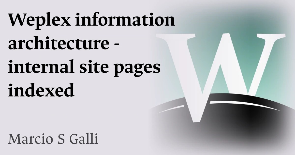Weplex information architecture - internal site pages indexed