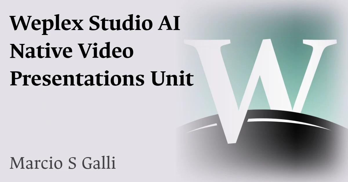Weplex Studio AI Native Video Presentations Unit